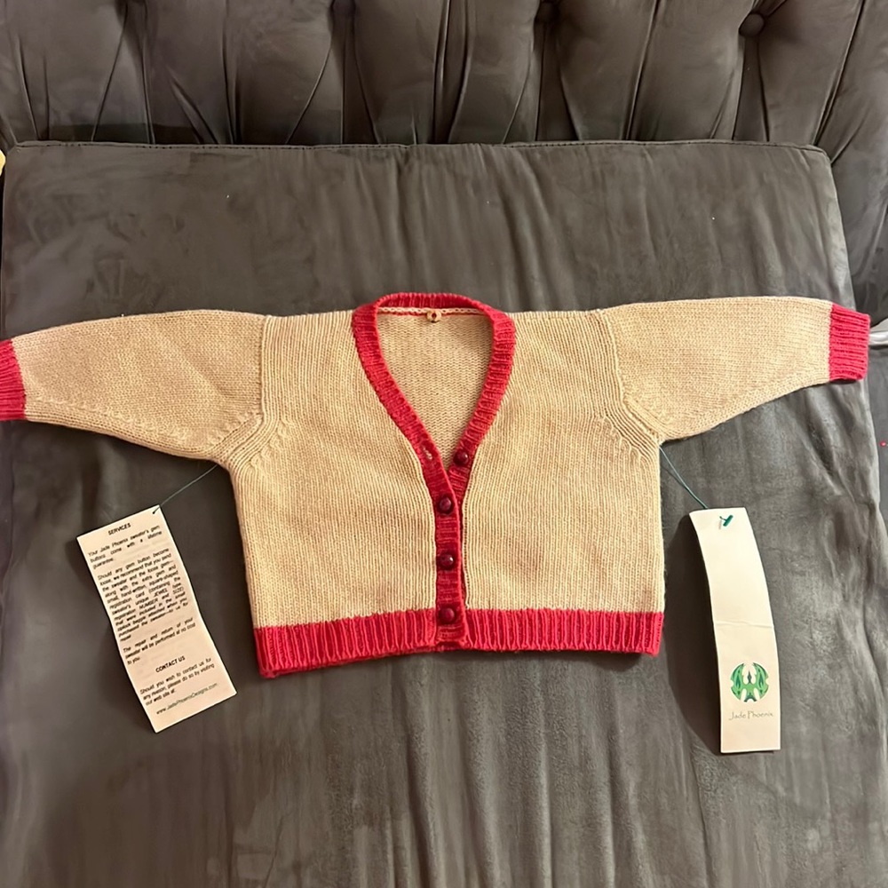 Jade Phoenix Ruby 100% cashmere baby jacket